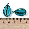 Spray Painted Natural Cowrie Shell Pendants SHEL-K006-49C-3