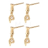 SHEGRACE Brass Micro Pave Cubic Zirconia Stud Earrings XGRQ4N987-713G-1