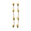 Halloween Tibetan Style Alloy Skull Tassel Stud Earrings EJEW-P328-01AG-2