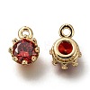 Brass Micro Pave Cubic Zirconia Charms ZIRC-I051-03G-06-2