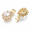 Brass Micro Pave Cubic Zirconia Charms KK-N227-54E-NF-2