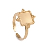 Ion Plating(IP) 304 Stainless Steel Open Cuff Finger Ring Cabochon Settings X-RJEW-G285-23G-1