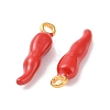 Brass Enamel Pendants X-PALLOY-H003-1G-3