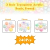 240Pcs 3 Style Transparent Acrylic Beads FACR-YW0001-04-3