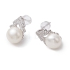 Natural Pearl Ear Studs EJEW-P286-28P-2