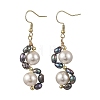 Shell Pearl 304 Stainless Steel Dangle Earrings EJEW-JE07370-4