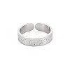 304 Stainless Steel Moon and Star Open Cuff Ring for Women RJEW-S405-240P-1