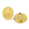 Ion Plating(IP) 304 Stainless Steel Flat Round with Sun Stud Earrings EJEW-D281-24G-2