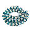 Handmade Lampwork with Gold Powder Beads Strands LAMP-N037-06B-02-2