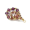 Imitation Austrian Crystal Beads with Eco-Friendly Copper Wire and Brass Beads Pendants PALLOY-JF03285-02-4