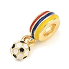 Sports Brass Enamel European Dangle Charms KK-CBAEBFB-05G-2
