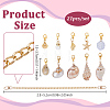 Aluminium Bag Extender Chains and Shell & Resin Pendant Decorations HJEW-PH02529-2