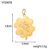 Clover with Word Charms 304 Stainless Steel Pendants STAS-OY004-53G-2