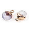 Synthetic Opalite Flat Round/Donut Charms G-I347-18-3