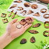 22Pcs 11 Styles Transparwnt Resin & Walnut Wood Pendants RESI-TA0005-75-7