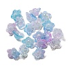 UV Plating Iridescent Acrylic Bead Caps OACR-C021-08B-1