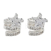 Brass Micro Pave Cubic Zirconia European Beads CU-CBAB0CF-08S-02-1