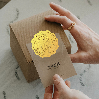 Self Adhesive Gold Foil Embossed Stickers DIY-WH0211-404-1