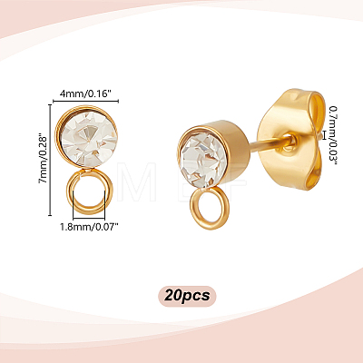 20Pcs 304 Stainless Steel Stud Earrings Findings STAS-UN0059-11-1