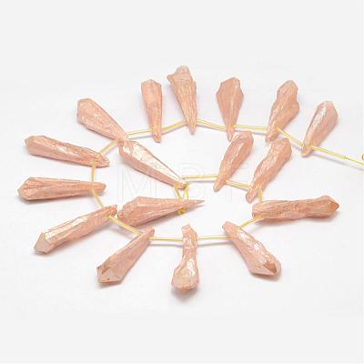 Electroplated Natural Quartz Crystal Beads Strands G-G890-A-09-1