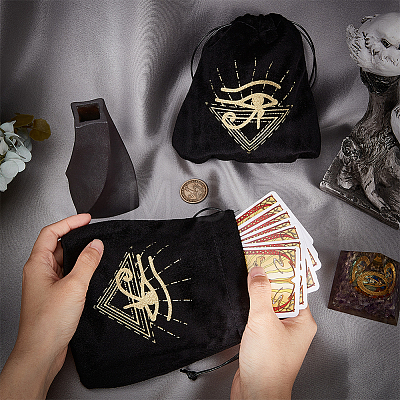 CREATCABIN 2Pcs Velvet Tarot Cards Storage Drawstring Bags TP-CN0001-09A-1