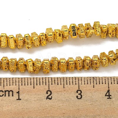 Electroplated Natural Lava Rock Beads Strands G-I360-H02-1