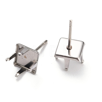 304 Stainless Steel Stud Earring Settings X-STAS-B004-04P-A-1