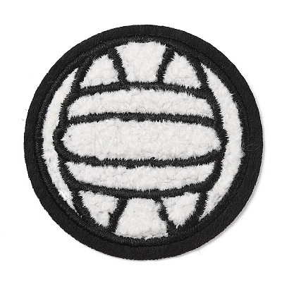Sports Ball Theme Computerized Towel Fabric Embroidery Iron on Cloth Patches PATC-WH0007-23E-1