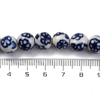 Handmade Blue and White Porcelain Beads Strands PORC-I027-03J-1