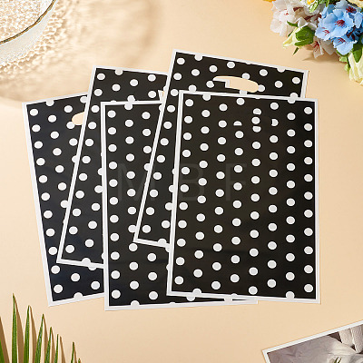Polka Dot PET Plastic Packing Bags with Die Cut Hole Handle ABAG-TADJ0002-001G-1
