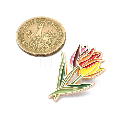 Tulip Enamel Pins JEWB-P045-02A-G-1