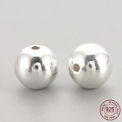 925 Sterling Silver Beads STER-S002-15-6mm-1