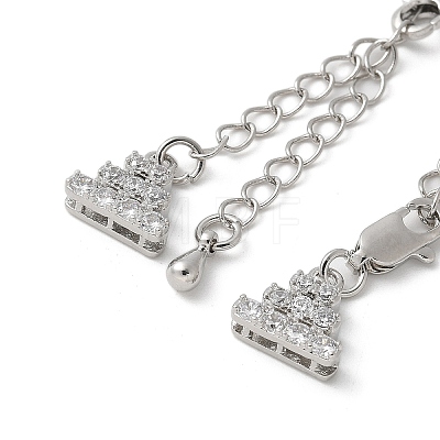 Brass Micro Pave Cubic Zirconia Chain Extender with Glass KK-U052-20P-1