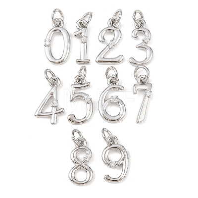 Brass Micro Pave Clear Cubic Zirconia Charms KK-P339-27P-1