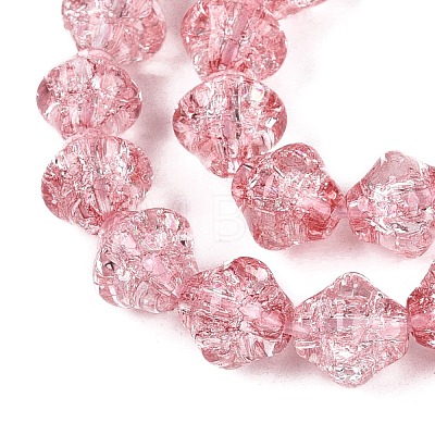 Transparent Crackle Glass Beads Strands GLAA-Q115-04A-07-1