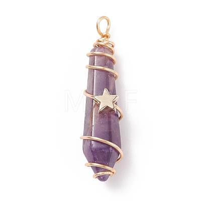 Natural & Synthetic Mixed Stone Pointed Pendants PALLOY-JF01713-1
