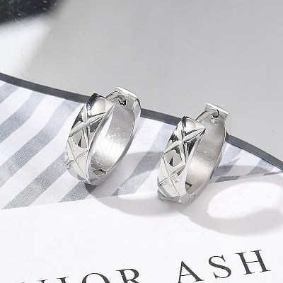 304 Stainless Steel Hoop Earrings for Women EJEW-C096-56P-1