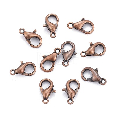 Red Copper Tone Zinc Alloy Lobster Claw Clasps X-E103-NFR-1