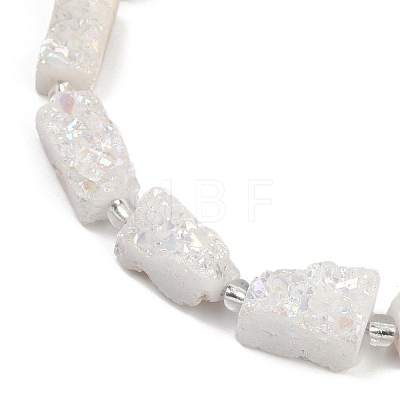 Electroplated Natural Druzy Agate Beads Strands G-R012-A02-02-1