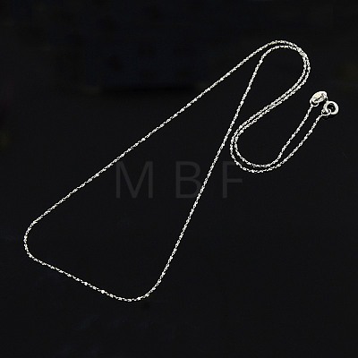 Anti-Tarnish Trendy Unisex Rhodium Plated 925 Sterling Silver Chain Necklaces STER-M034-B-19-1