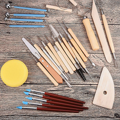 Wooden Handle Pottery Tools Sets TOOL-BC0008-11-1