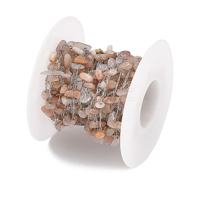 Handmade Natural Rose Quartz Chip Beads Chain CHS-H028-06A-06-1