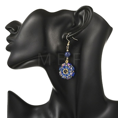 Glass Seed Beads Dangle Earrings EJEW-MZ00763-01-1