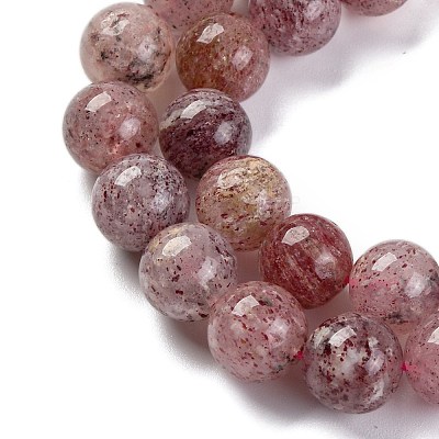 Natural Strawberry Quartz Beads Strands G-J373-16-9mm-1