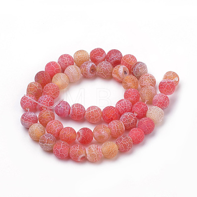 Natural Weathered Agate Beads Strands G-S259-05-6mm-1