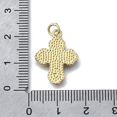 Brass Micro Pave Clear Cubic Zirconia Pendants KK-V010-10G-01-1