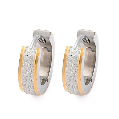 Sand Flash 304 Stainless Steel Hoop Earrings for Women EJEW-M001-23GP-1