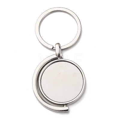Rotatable Alloy Blank Keychain Cabochon Settings KEYC-F041-02P-1