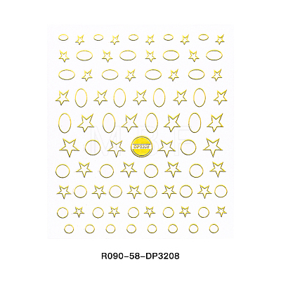 3D Metallic Star Sea Horse Bowknot Nail Decals Stickers MRMJ-R090-58-DP3208-1