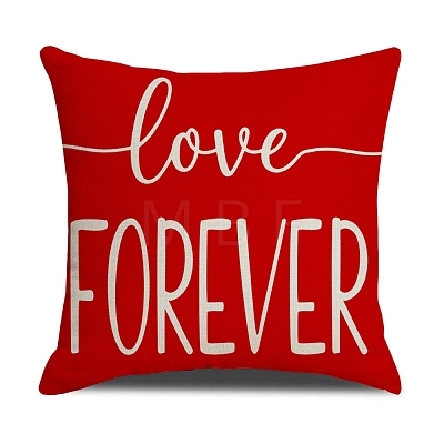 Valentine's Day Burlap Pillow Covers AJEW-M217-01C-1
